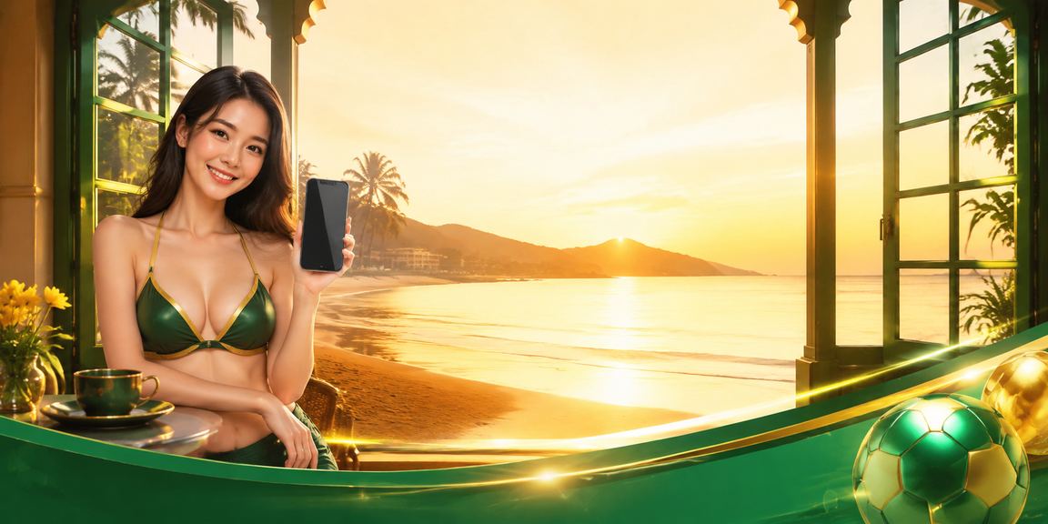 Người dùng Phú Quốc chơi casino trên điện thoại tại quán cà phê ven biển