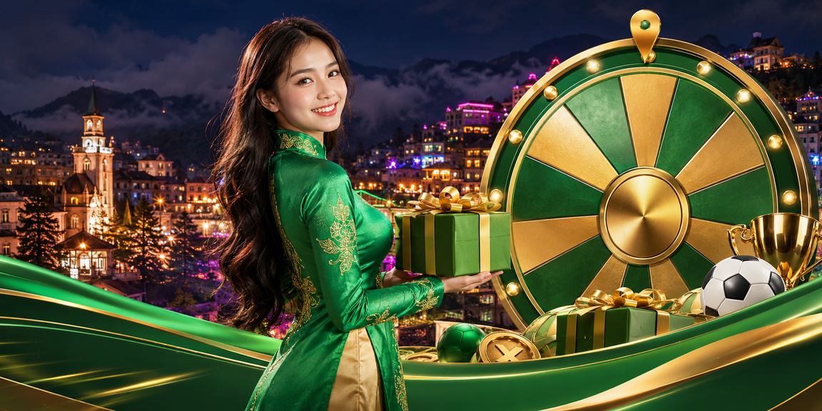 Người phụ nữ mặc áo dài chơi roulette tại vùng núi Sapa Việt Nam